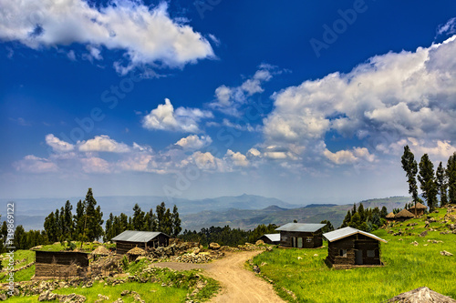 Ethiopia. Lalibela countryside - one of villages at Abune Yoseph plateau photo