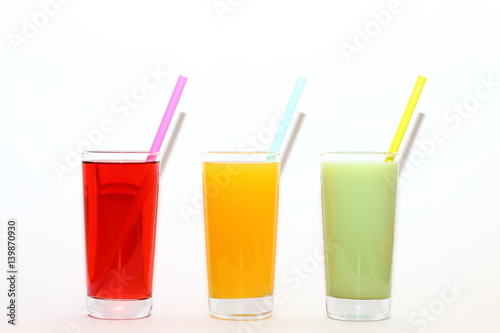 colorful fruit Smoothies isolated