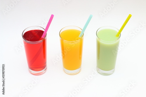 colorful fruit Smoothies isolated