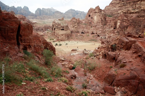 View from the sacrificial place in nabatean city of Petra, Jordan Middle East