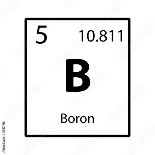 Boron periodic table element icon on white background vector