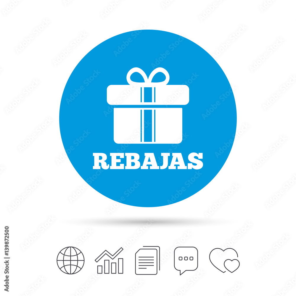 Rebajas - Discounts in Spain sign icon. Gift. Rebajas - Discounts in Spain sign icon. Gift.