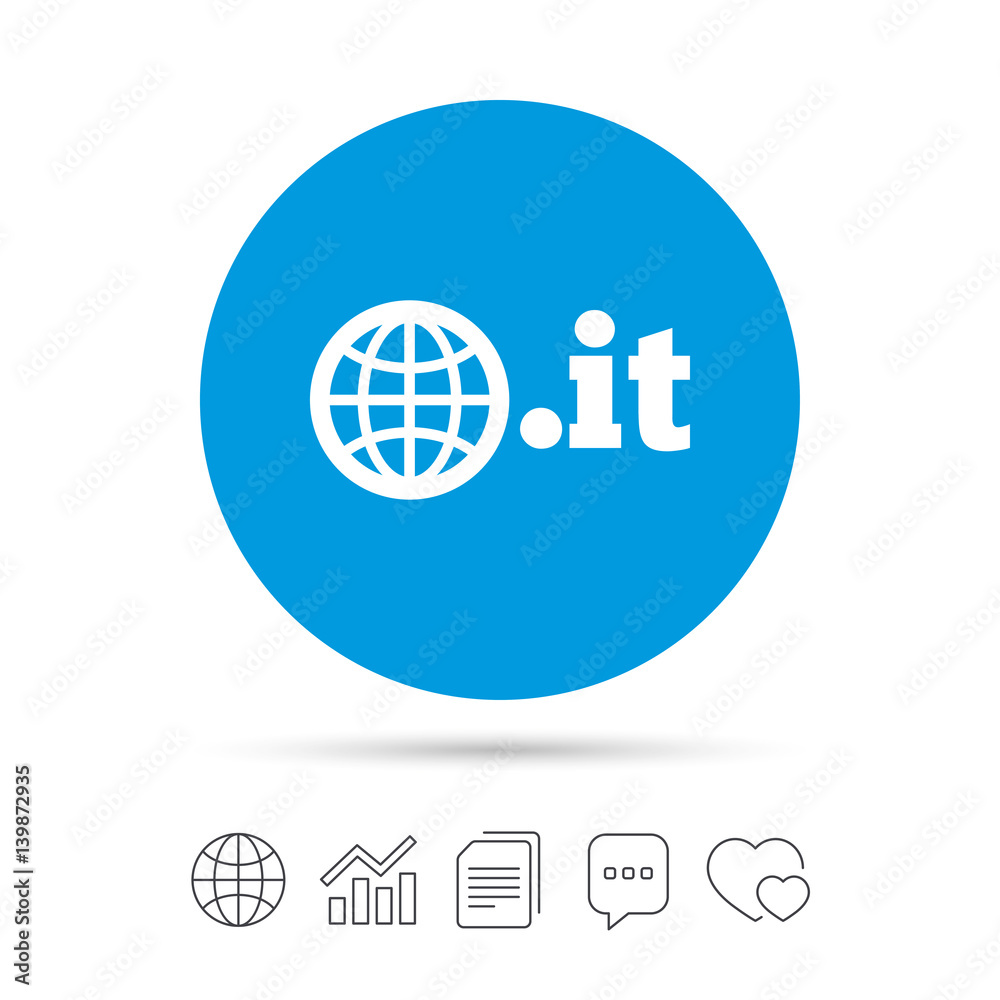 Domain IT sign icon. Top-level internet domain. Domain IT sign icon. Top-level internet domain.