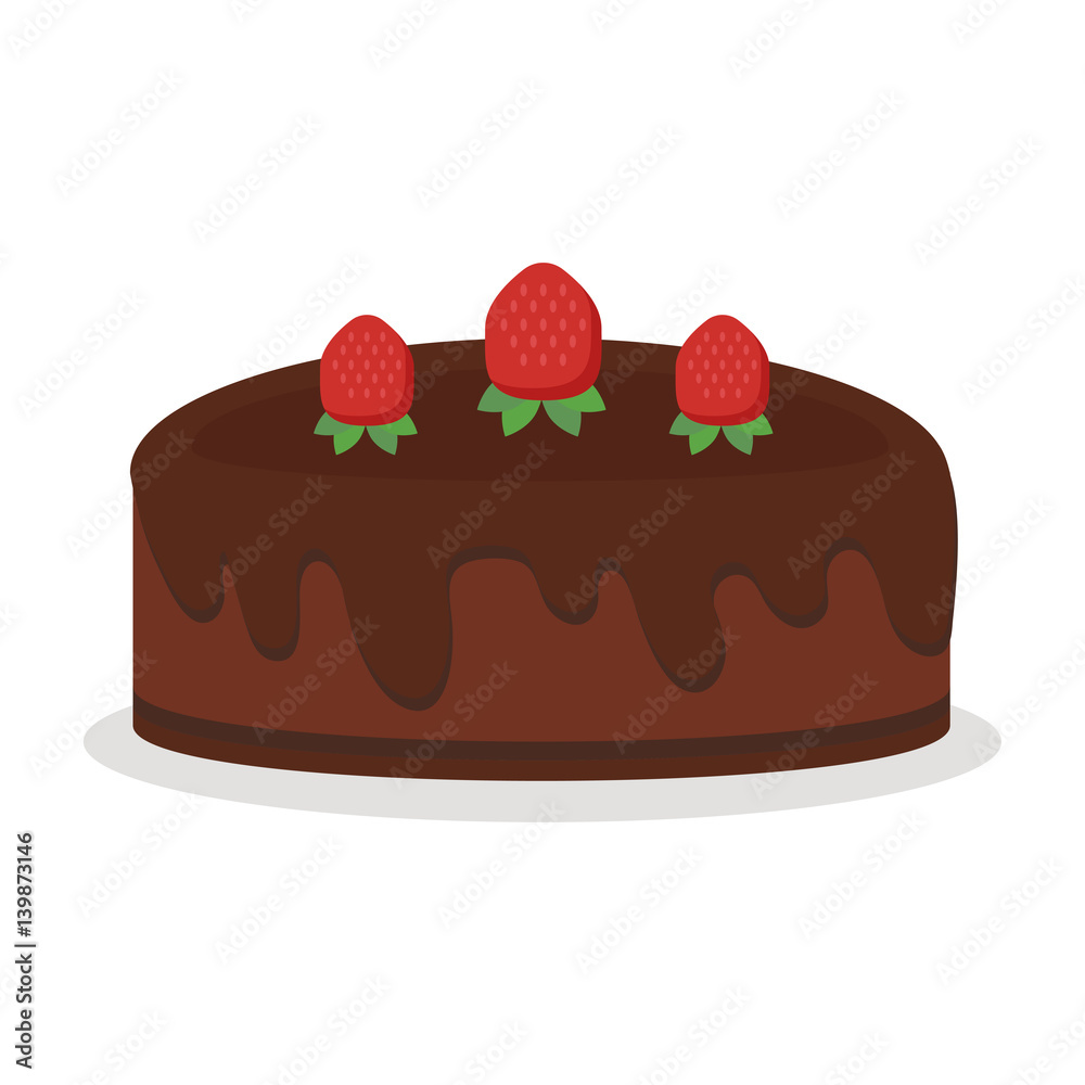 Chocolate cream birthday cake pie isolated vector illustration food dessert sweet crust baked homemade fresh tart gourmet delicious cooking holiday Chocolate cream birthday cake pie isolated vector illustration food dessert sweet crust baked homemade fresh tart gourmet delicious cooking holiday