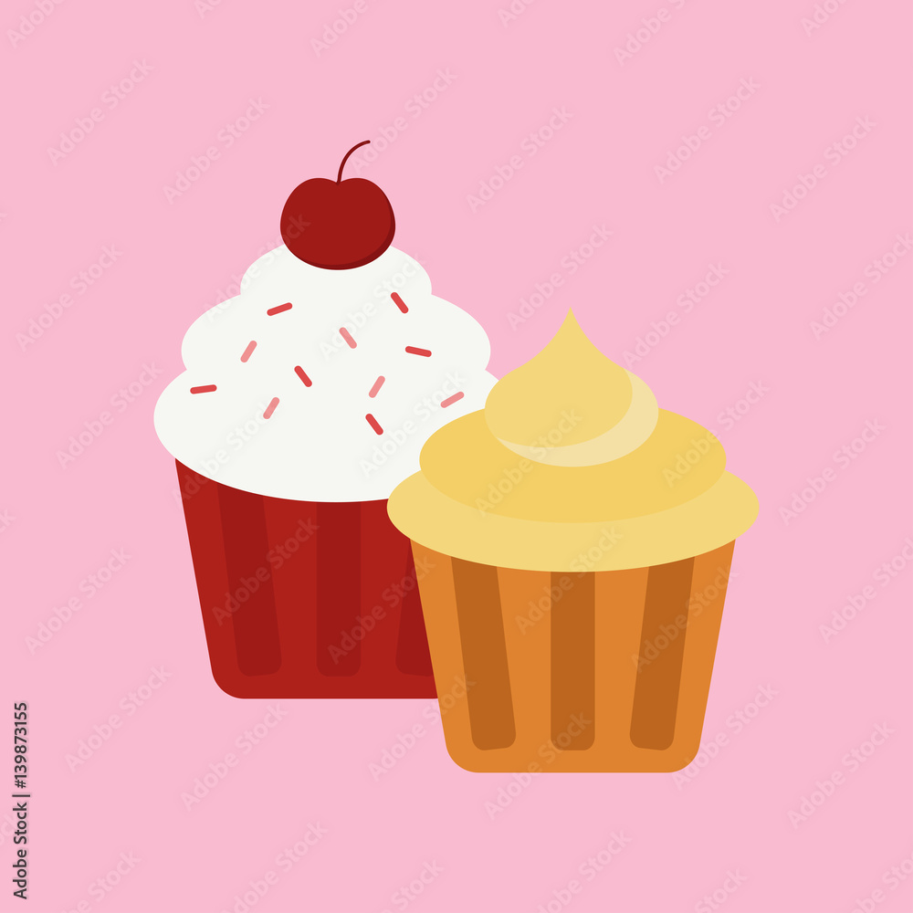 Sweet cake isolated traditional holliday vector illustration dessert baked sugar candy deliciou biscuit kulich cookies muffins cherry cream Sweet cake isolated traditional holliday vector illustration dessert baked sugar candy deliciou biscuit kulich cookies muffins cherry cream