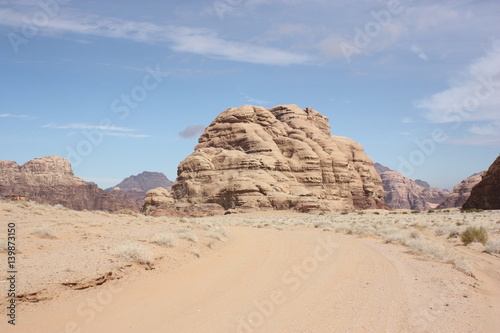 Jeep Safari in desert valley Wadi Ramm in Jordan 
