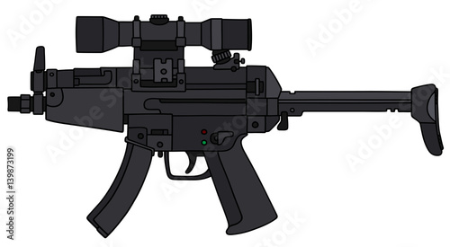 Submachine gun with an optical sight