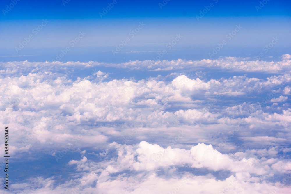 Fototapeta premium Blue sky and clouds. The beautiful blue sky
