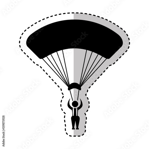 Parachutist silhouette flying icon vector illustration design
