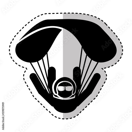 Parachutist silhouette flying icon vector illustration design
