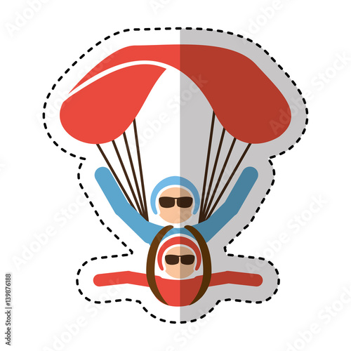 Parachutist silhouette flying icon vector illustration design