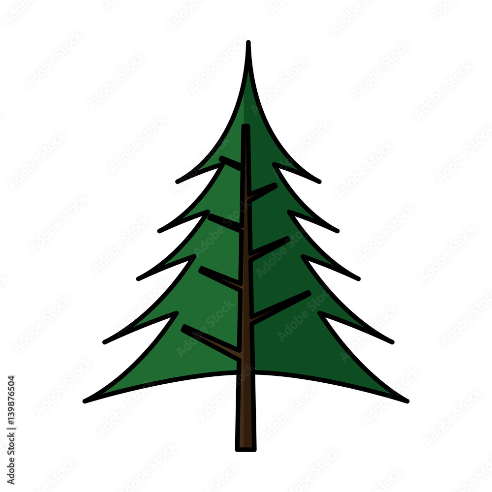 pine tree silhouette icon vector illustration design