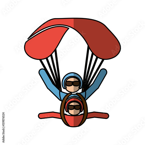 Parachutist silhouette flying icon vector illustration design