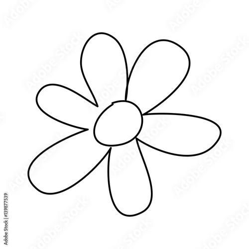 figure flower with oval petals icon, vector illustraction design