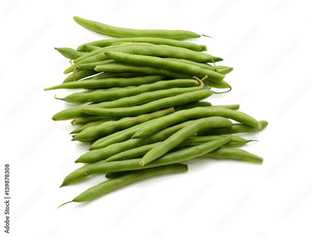 Fresh green beans isolated on a white background Fresh green beans isolated on a white background
