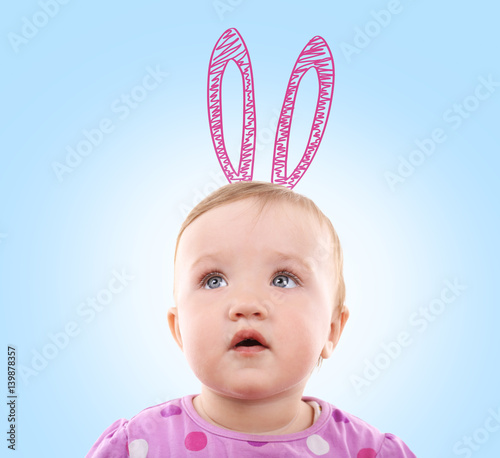 Cute baby girl, isolated on...
