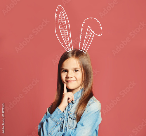 Portrait of cute little gir...