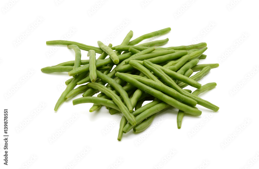 Fresh green beans isolated on a white background Fresh green beans isolated on a white background