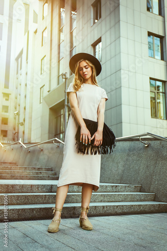 Beautiful stylish girl on s...