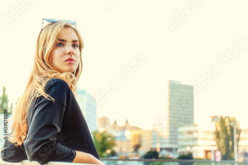 Beautiful stylish girl on s...