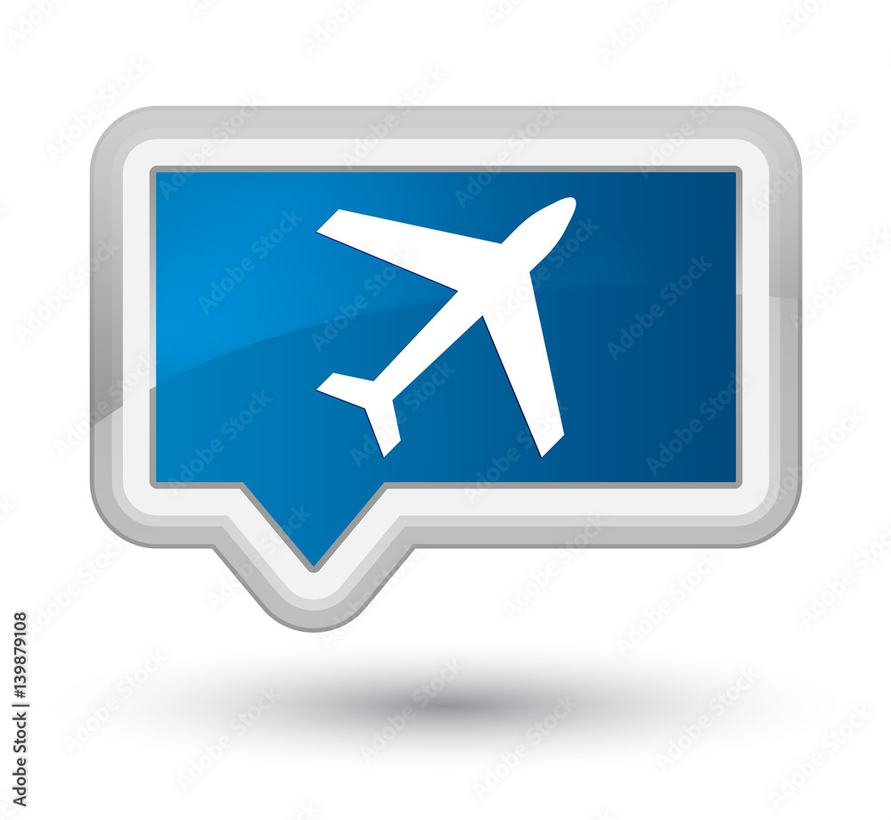 Plane icon prime blue banner button