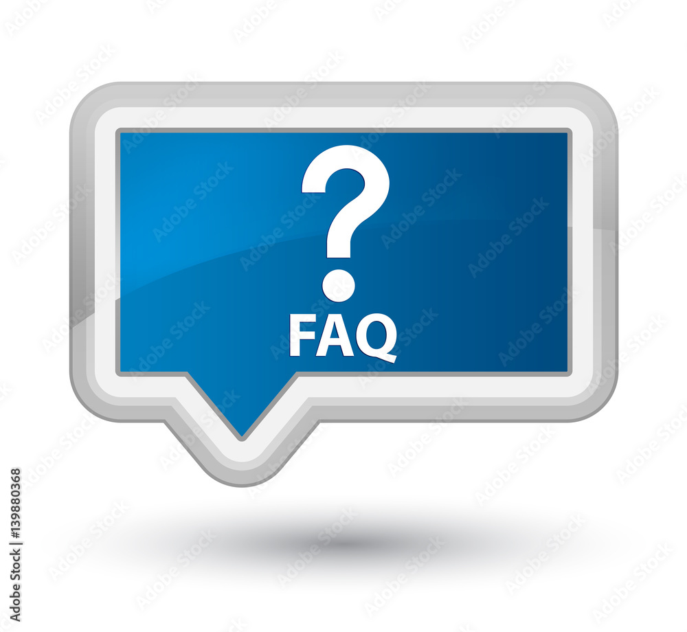 Faq (question icon) prime blue banner button