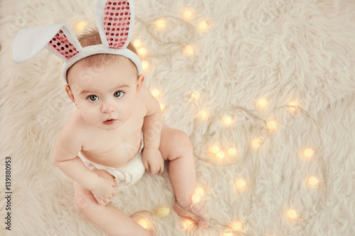 Cute little baby wearing bu...