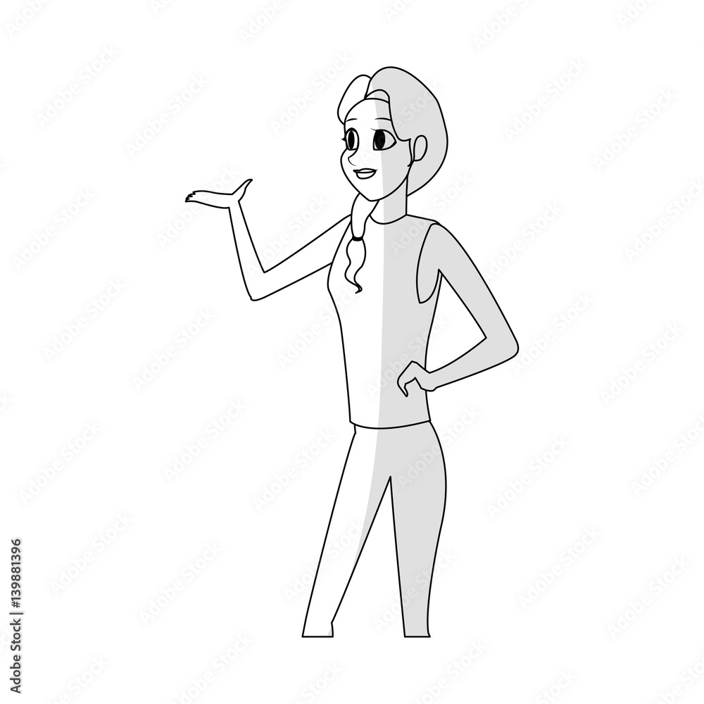 woman cartoon icon over white background. vector illustration woman cartoon icon over white background. vector illustration