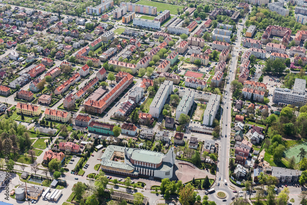 aerial view of Olesnica city aerial view of Olesnica city