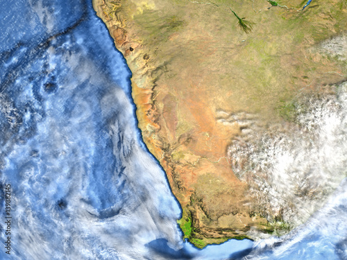 South Africa on Earth - visible ocean floor