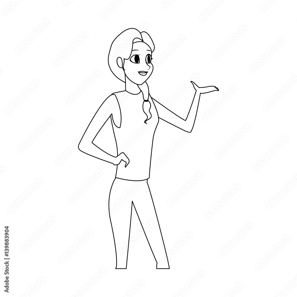 pretty young woman gesticulating icon image vector illustration design pretty young woman gesticulating icon image vector illustration design