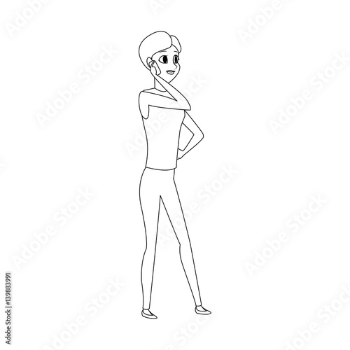 pretty young woman on the phone icon image vector illustration design 