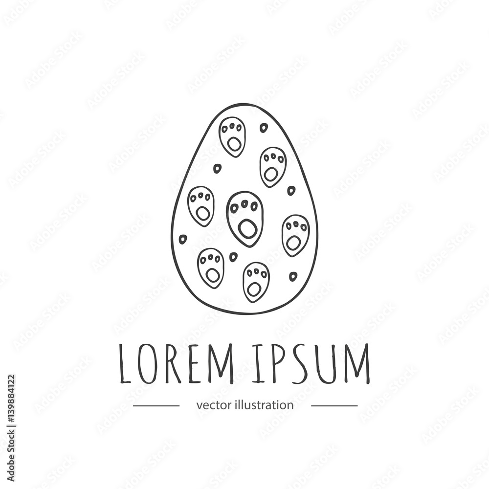 Hand drawn doodle Easter egg icon Vector Illustration spring bunny foot prints symbol Cartoon decoration element: egg, rabbit, bunny, hunting eggs, hearts, dots Patel colors Colorful sketch Hand drawn doodle Easter egg icon Vector Illustration spring bunny foot prints symbol Cartoon decoration element: egg, rabbit, bunny, hunting eggs, hearts, dots Patel colors Colorful sketch