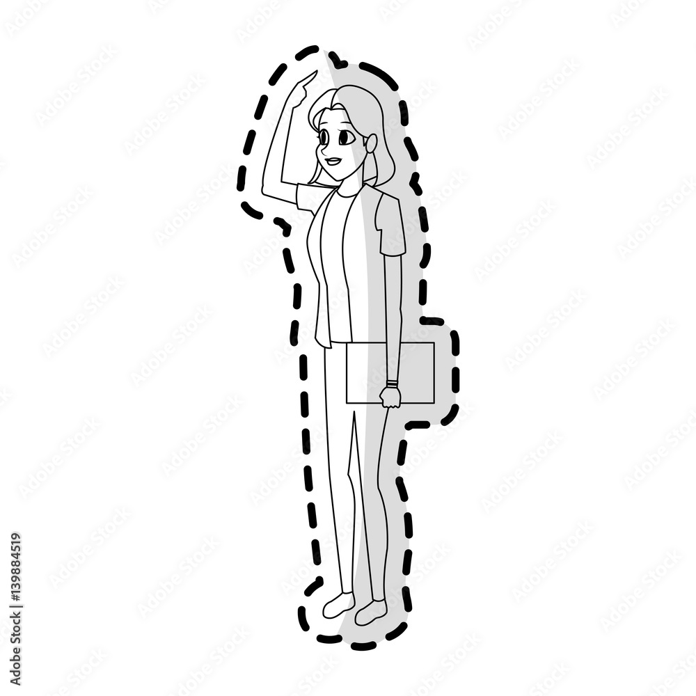 pretty young woman gesticulating icon image vector illustration design pretty young woman gesticulating icon image vector illustration design