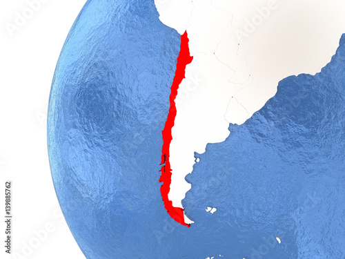 Wallpaper Mural Chile on globe Torontodigital.ca