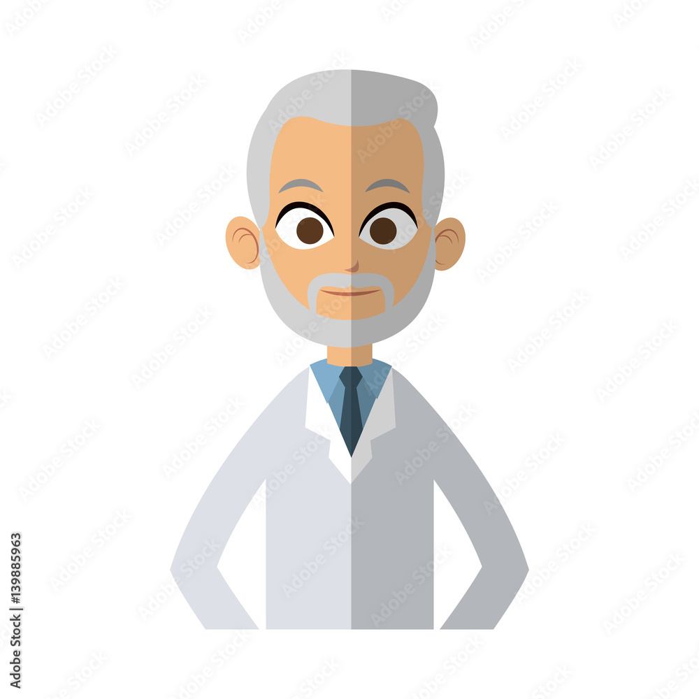 medical doctor old man cartoon icon over white background. colorful design. vector illustration medical doctor old man cartoon icon over white background. colorful design. vector illustration