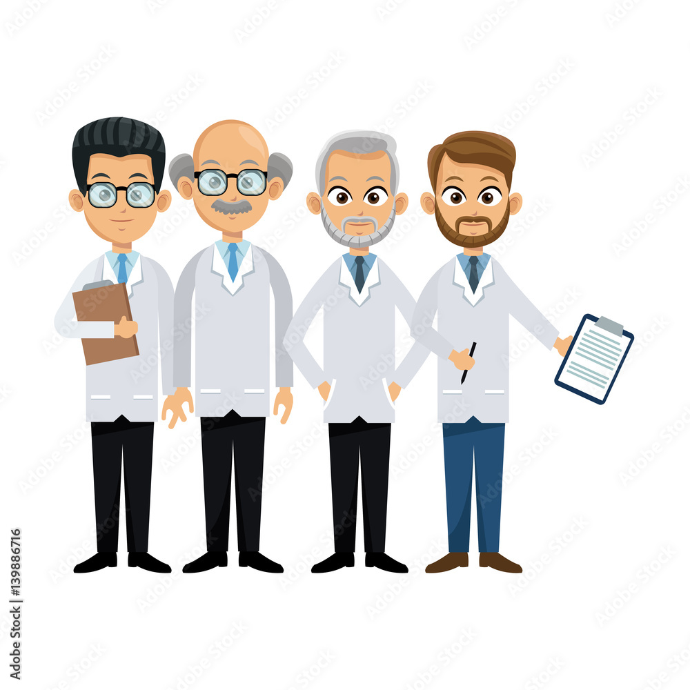 professional medical people cartoon icon over white background. colorful design. vector illustration