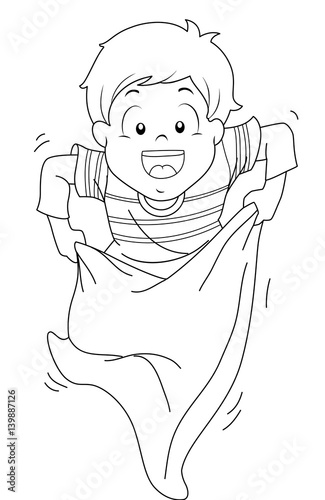 Kid Boy Sack Race Coloring ...