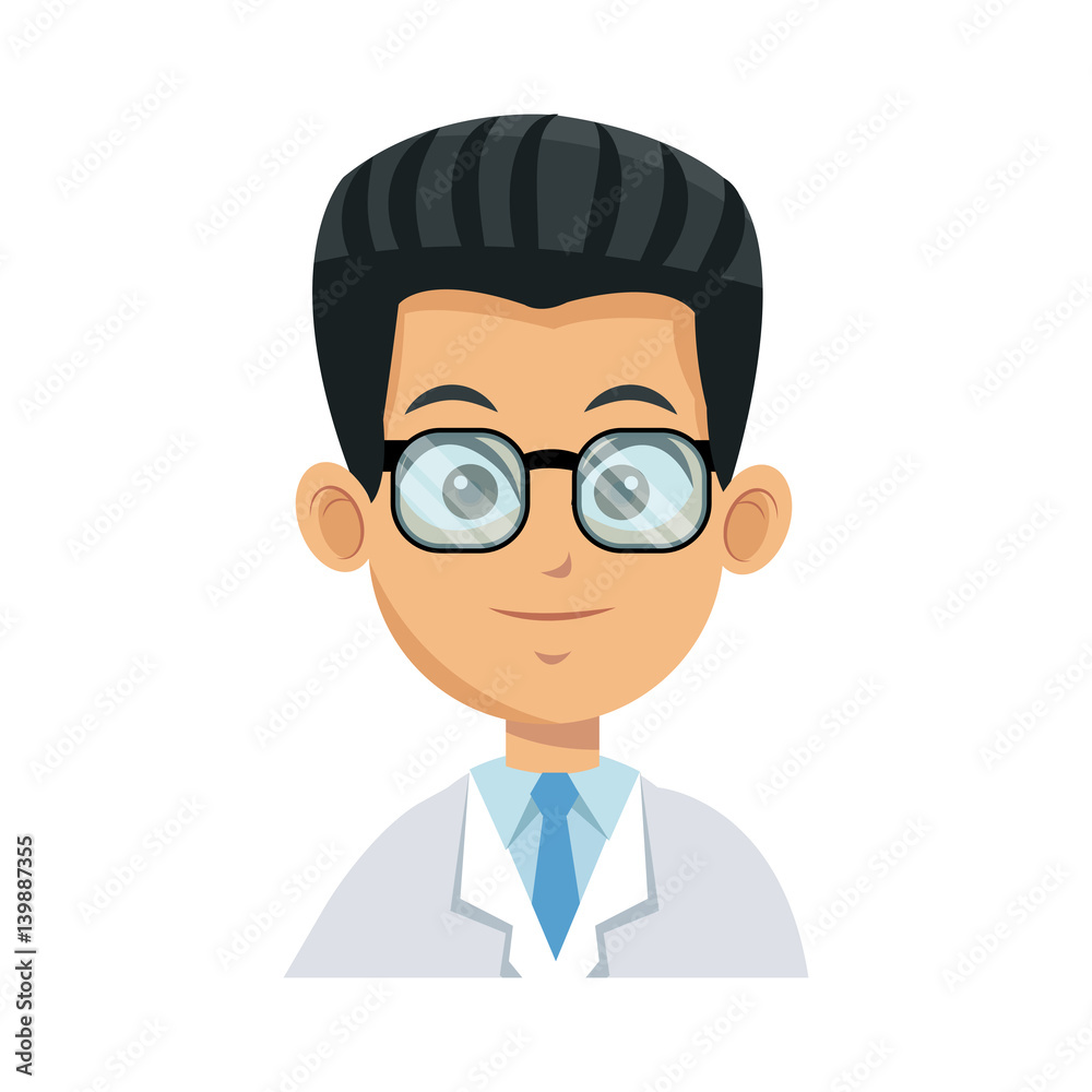 medical doctor man cartoon icon over white background. colorful design. vector illustration medical doctor man cartoon icon over white background. colorful design. vector illustration