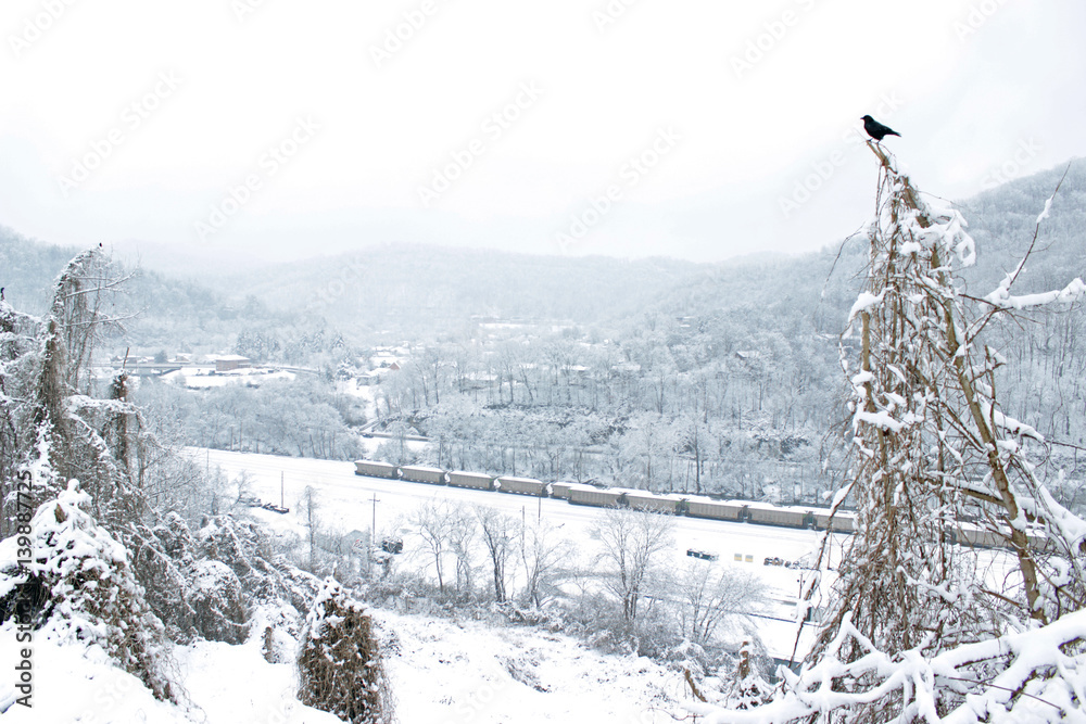 Fototapeta premium Railyards in Snow