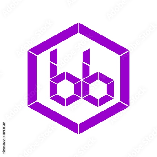 initial letter bb purple color logo vector