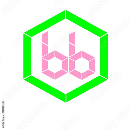 initial letter bb pink color logo vector