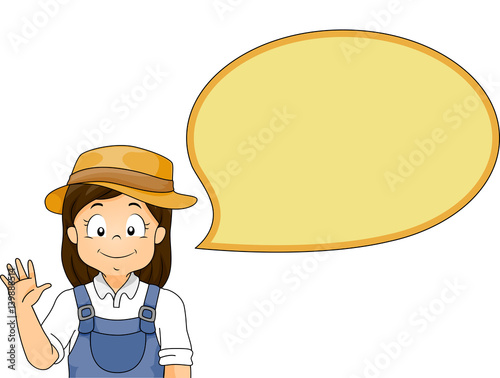 Kid Girl Speech Bubble Gard...