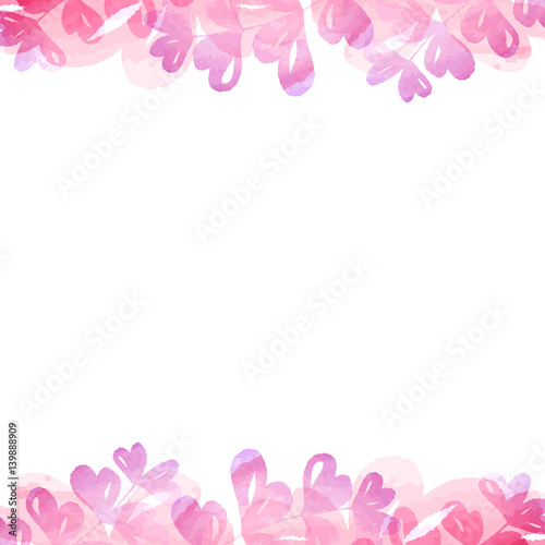 plant frame of pastel color watercolor painting texture