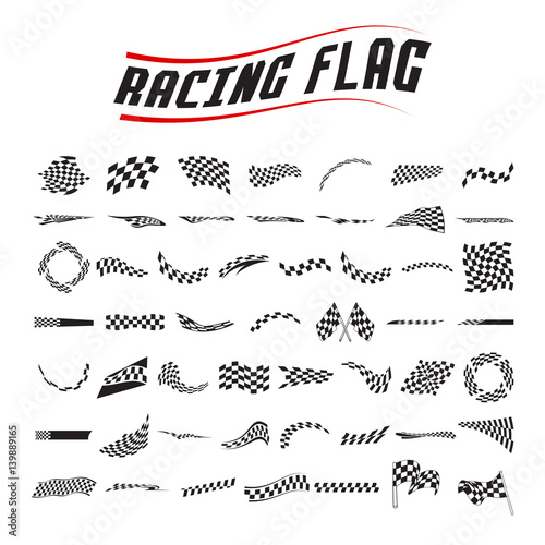 Fototapeta racing  flag set