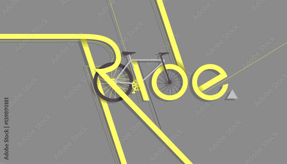 Fotografie Typography Ride Bike Design