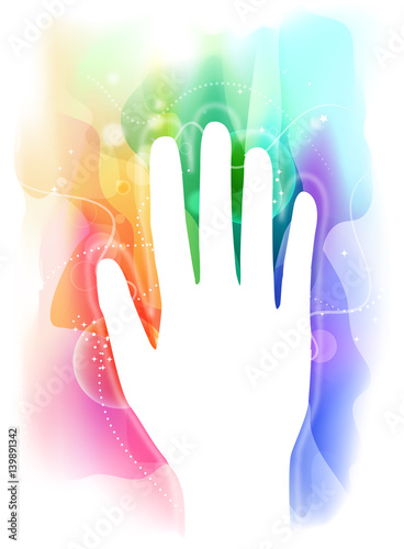 Colorful Hand Spiritual Energy