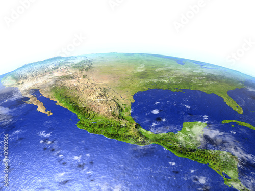 Mexico on realistic model of Earth