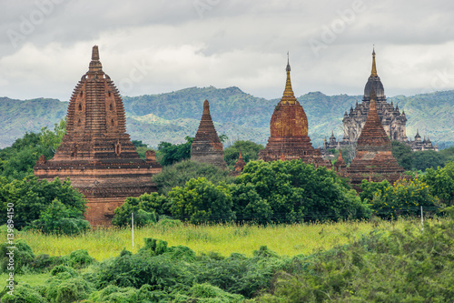 Pagodas and temples in Bagan ancient city, Mandalay, Myanmar