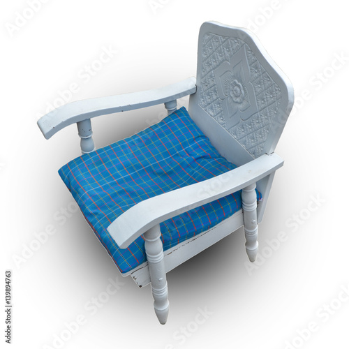 Classic blue chair on a whi...
